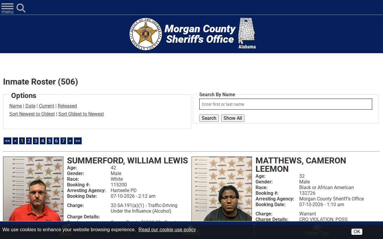 Morgan County current roster compared with 24-hour release search