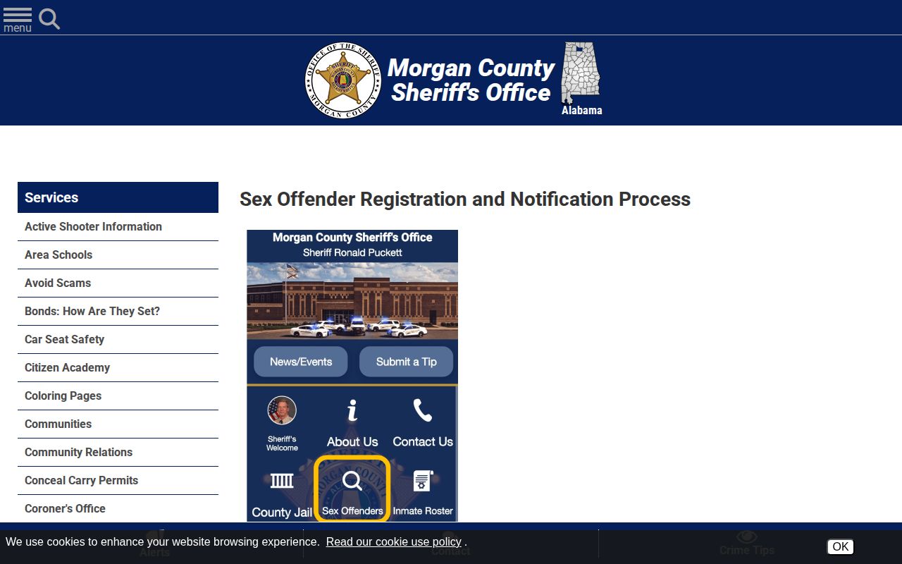 Morgan County mugshot and registry photo channel from sheriff sex offender process